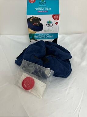 Calm Paws Protective Inflatable Collar - Navy Blue Size Medium